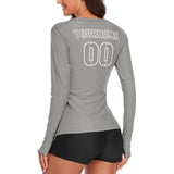 Custom Gray Gray Women's Long-Sleeve Shirt