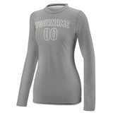 Custom Gray Gray Women's Long-Sleeve Shirt