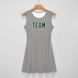 Custom Gray Green Cheerleader Dress
