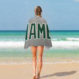 Custom Gray Green Beach Towel
