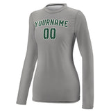 Custom Gray Green Women's Long-Sleeve Shirt