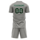 Custom Gray Green Soccer Jersey