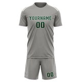 Custom Gray Green Soccer Jersey