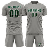 Custom Gray Green Soccer Jersey