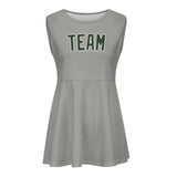 Custom Gray Dark Green Cheerleader Dress