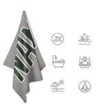 Custom Gray Dark Green Beach Towel