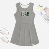 Custom Gray Dark Green Cheerleader Dress