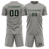 Custom Gray Dark Green Soccer Jersey