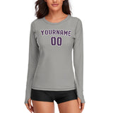 Custom Gray Purple Women's Long-Sleeve Shirt