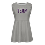 Custom Gray Purple Cheerleader Dress