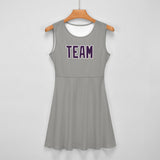 Custom Gray Purple Cheerleader Dress