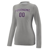 Custom Gray Purple Women's Long-Sleeve Shirt