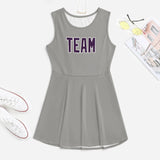 Custom Gray Purple Cheerleader Dress