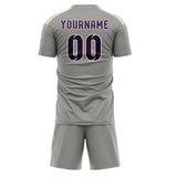 Custom Gray Purple Soccer Jersey