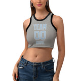 Custom Gray Light Blue Sleeveless Tank Top