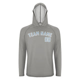 Custom Gray Light Blue UV-Hoodie