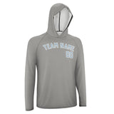 Custom Gray Light Blue UV-Hoodie
