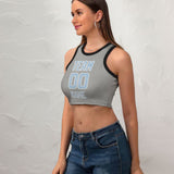 Custom Gray Light Blue Sleeveless Tank Top