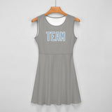 Custom Gray Light Blue Cheerleader Dress