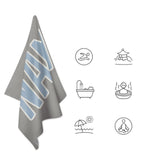 Custom Gray Light Blue Beach Towel