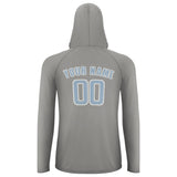 Custom Gray Light Blue UV-Hoodie