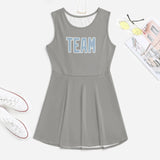 Custom Gray Light Blue Cheerleader Dress