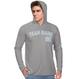 Custom Gray Light Blue UV-Hoodie