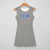 Custom Gray Sky Blue Cheerleader Dress
