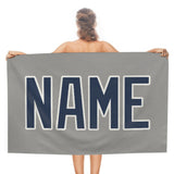 Custom Gray Blue Beach Towel