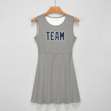 Custom Gray Blue Cheerleader Dress