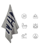 Custom Gray Navy Beach Towel