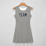 Custom Gray Navy Cheerleader Dress