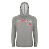 Custom Gray Orange Red UV-Hoodie