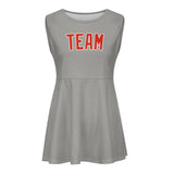 Custom Gray Orange Red Cheerleader Dress