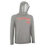Custom Gray Orange Red UV-Hoodie