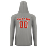 Custom Gray Orange Red UV-Hoodie