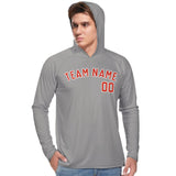 Custom Gray Orange Red UV-Hoodie