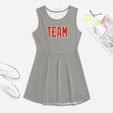 Custom Gray Orange Red Cheerleader Dress