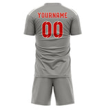 Custom Gray Orange Red Soccer Jersey