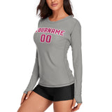 Custom Gray Pink Women's Long-Sleeve Shirt