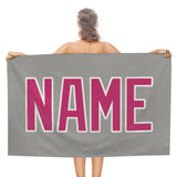 Custom Gray Pink Beach Towel