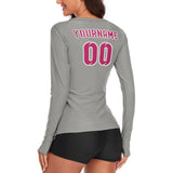 Custom Gray Pink Women's Long-Sleeve Shirt