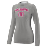 Custom Gray Pink Women's Long-Sleeve Shirt