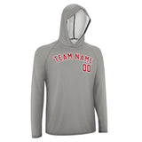 Custom Gray Red UV-Hoodie