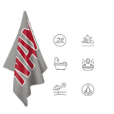 Custom Gray Red Beach Towel