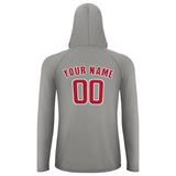 Custom Gray Red UV-Hoodie