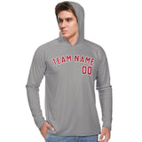 Custom Gray Red UV-Hoodie