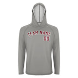 Custom Gray Crimson Red UV-Hoodie