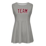 Custom Gray Crimson Red Cheerleader Dress