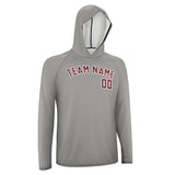 Custom Gray Crimson Red UV-Hoodie